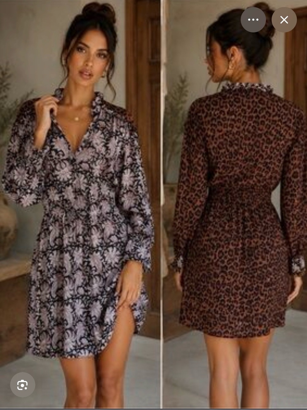 Antik Batik Silk Two-Print Dress
